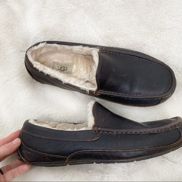 ugg ascot leather slipper china tea